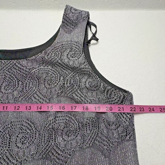 Vtg SL FASHIONS Women Dress 2pc Set Sleeveless Fringe Sz 18 Metallic Silver 12-6 - Picture 16 of 16